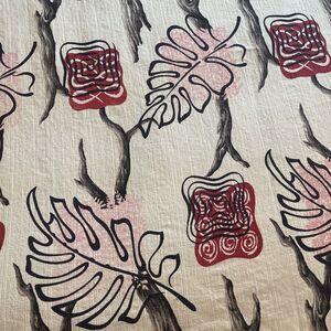 Vintage Bark Cloth Mid Century Tropical Hawaii 70x85”